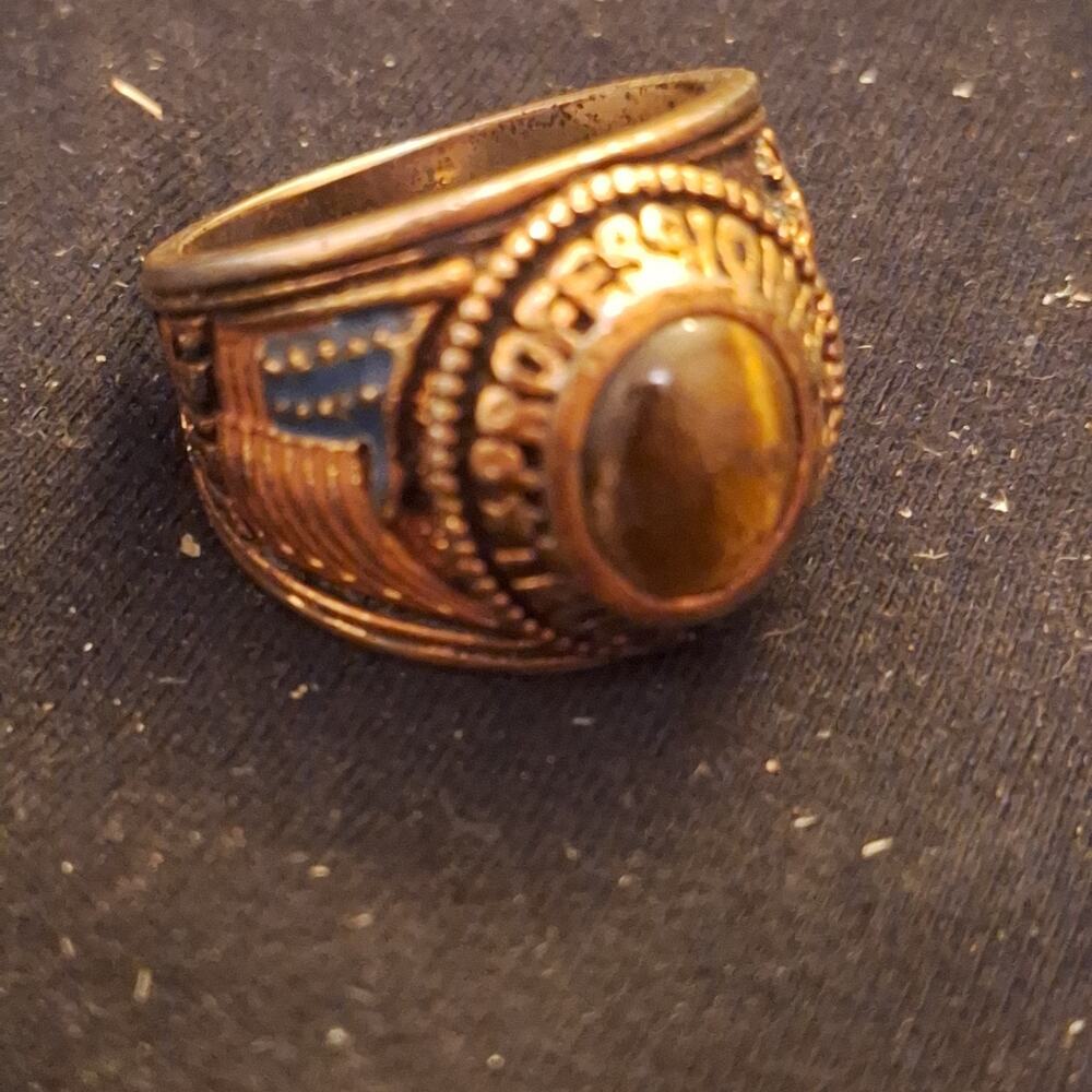 Vintage Ring "Professional Truck Driver" Yellow Stone Pride Safety